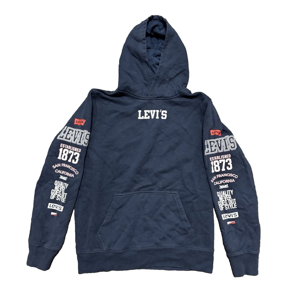 Levi's Boy's XLarge Navy Blue Hoodie Sweatshirt Sleeve Graphic Logo